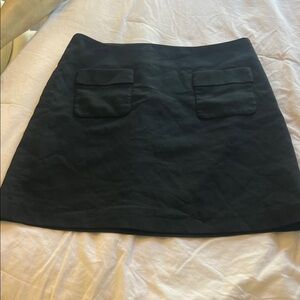 LOFT Black Mini Skirt with Front Flap Pockets